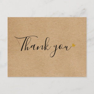 Rustic Kraft Script Zakelijke Dank Je Wel Briefkaart