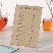 Rustic Kraft Service Menu prijslijst Reclamebord Met Voetstuk (Insitu)