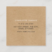 Rustic Kraft Signature Vierkante Visitekaartje (Achterkant)