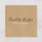 Rustic Kraft Signature Vierkante Visitekaartje (Voorkant)