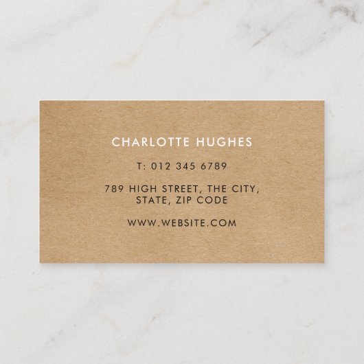 Rustic Kraft Signature Visitekaartje (Achterkant)