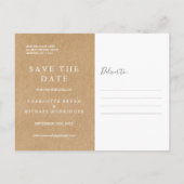 Rustic Kraft Signature Wedding Save the Date Card Aankondigingskaart (Achterkant)