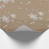 Rustic Kraft Silver Snowflakes, verpakt papier (Hoek)