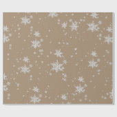 Rustic Kraft Silver Snowflakes, verpakt papier (Vlak)