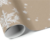 Rustic Kraft Silver Snowflakes, verpakt papier (Rol Hoek)