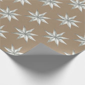Rustic Kraft Silver  Star Cadeaupapier (Hoek)