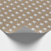 Rustic Kraft Silver Stars Cadeaupapier (Hoek)