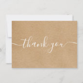 Rustic Kraft Simple Elegant White Script Bedankkaart (Voorkant)