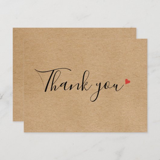 Rustic Kraft Simple Script Business Hartelijk dank Briefkaart (Voorkant / Achterkant)