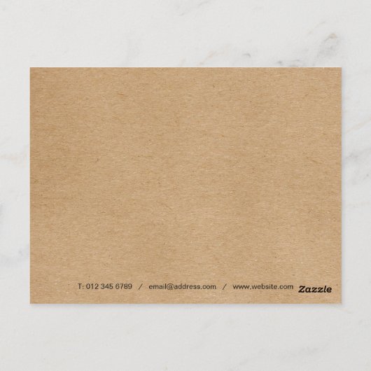 Rustic Kraft Simple Script Business Hartelijk dank Briefkaart (Achterkant)