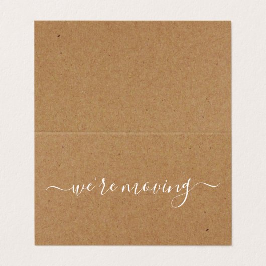 Rustic Kraft Simple Script Change of Address Card Visitekaartje (Buitenkant ongevouwen)
