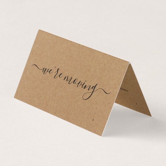 Rustic Kraft Simple Script Change of Address Card Visitekaartje (Voorkant)