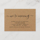 Rustic Kraft Simple Script Change of Address Informatiekaartje (Voorkant)