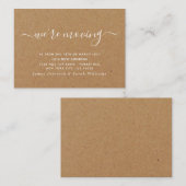 Rustic Kraft Simple Script Change of Address Informatiekaartje (Voorkant / Achterkant)
