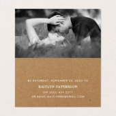 Rustic Kraft Simple Script met Photo RSVP-kaart Visitekaartje (Binnenkant ongevouwen)