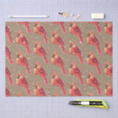 Rustic Kraft Snowy Kerstrode kardinaal vogel Tissuepapier (Craft)