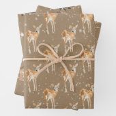 Rustic Kraft Snowy Winter Animals Inpakpapier Vel (In situ)