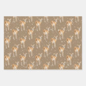 Rustic Kraft Snowy Winter Animals Inpakpapier Vel (Voorkant)