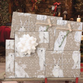 Rustic Kraft Snowy Winter Arctic Animals Inpakpapier Vel