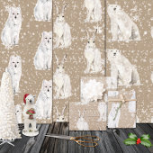 Rustic Kraft Snowy Winter Arctic Animals Inpakpapier Vel