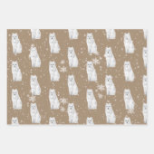 Rustic Kraft Snowy Winter Arctic Animals Matte Inpakpapier Vel (Voorkant 3)