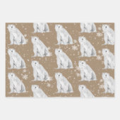 Rustic Kraft Snowy Winter Arctic Animals Matte Inpakpapier Vel (Voorkant)