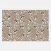 Rustic Kraft Snowy Winter Birds Nesting Inpakpapier Vel (Voorkant 3)