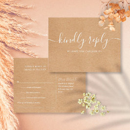 Rustic Kraft Song Request RSVP Briefkaart