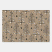 Rustic Kraft Sparse Black kerstboomversieringen Inpakpapier Vel (Voorkant 3)