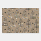 Rustic Kraft Sparse Black kerstboomversieringen Inpakpapier Vel (Voorkant 2)