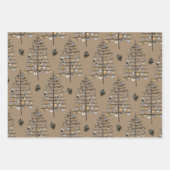 Rustic Kraft Sparse Black kerstboomversieringen Inpakpapier Vel (Voorkant)