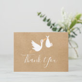 Rustic Kraft Special Delivery Baby shower Bedankkaart (Staand voorkant)