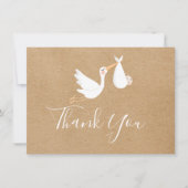 Rustic Kraft Special Delivery Baby shower Bedankkaart (Voorkant)