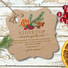 Rustic Kraft Stovetop Potpourri Tag Bedankjes Labels