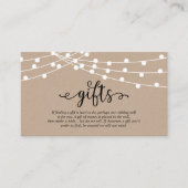 Rustic kraft string light, A note on gifts Informatiekaartje (Voorkant)