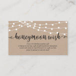 Rustic kraft string light, Wedding Honeymoon Wish Informatiekaartje<br><div class="desc">Dit is het rustic kraft script,  Wedding Enclosure Card. U kunt de doopvontkleuren veranderen,  en uw trouwdetails in de passende doopvont/het schrijven toevoegen. #TeeshaDerrick</div>