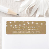 Rustic Kraft String Lights Return Address Etiket (Insitu)