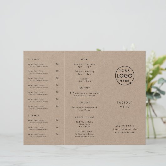 Rustic Kraft Takeout | Menu Restaurant Takeaway (Staand voorkant)