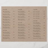 Rustic Kraft Takeout | Menu Restaurant Takeaway (Achterkant)