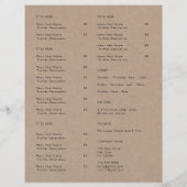 Rustic Kraft Takeout | Menu Restaurant Takeaway (Achterkant)