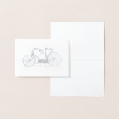 Rustic Kraft Tandem Fiets | Zilver Folie Kaarten (Display)