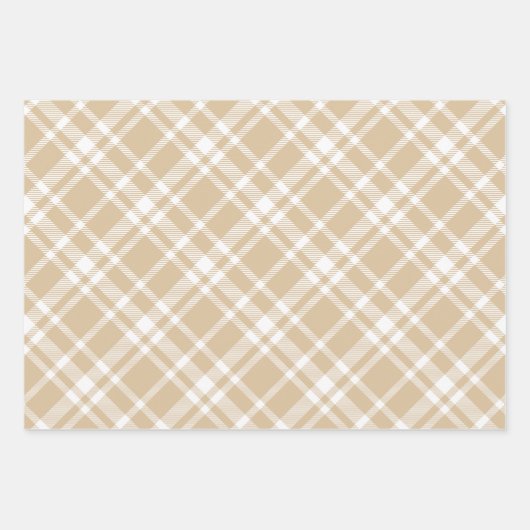 Rustic Kraft Tartan Pset Merry Kerstmis Pattern Inpakpapier Vel (Voorkant)
