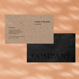 Rustic Kraft-Textured Paper Minimalist Generic Visitekaartje