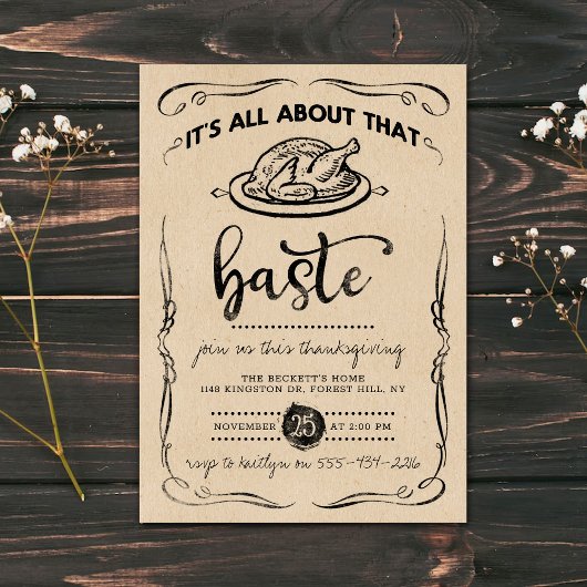 Rustic Kraft Thanksgiving Kaart