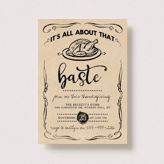 Rustic Kraft Thanksgiving Kaart