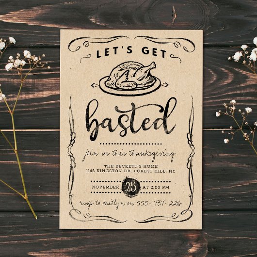 Rustic Kraft Thanksgiving: "Laten we gebastd worde Kaart