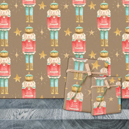 Rustic Kraft The Kerstmis Nutkraker Cadeaupapier