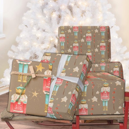 Rustic Kraft The Kerstmis Nutkraker Cadeaupapier