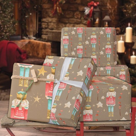 Rustic Kraft The Kerstmis Nutkraker Cadeaupapier