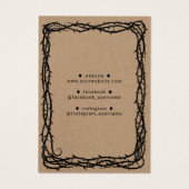 Rustic Kraft Thorn Vine Jewelry Earring Display Visitekaartje (Achterkant)